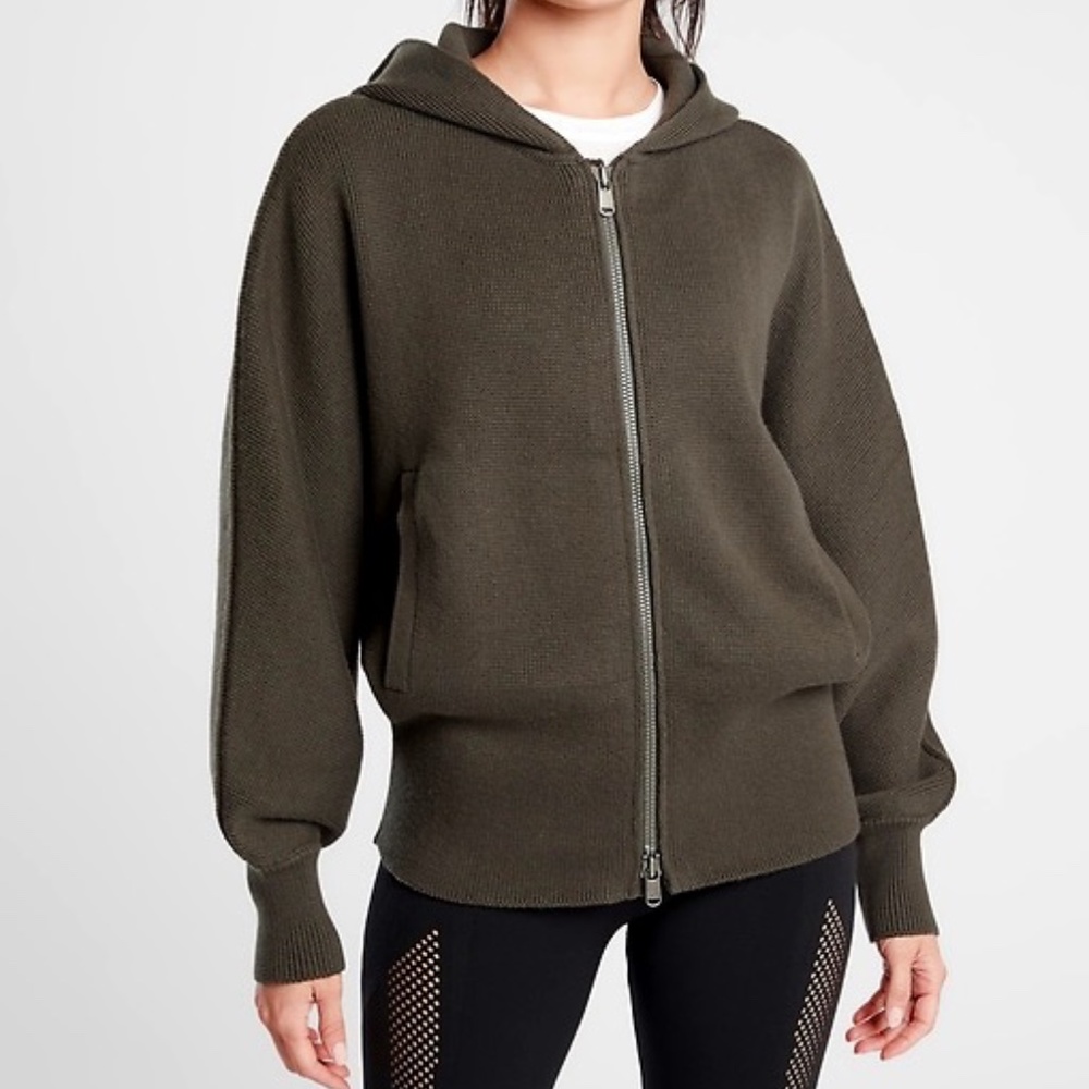 Athleta Aurora cotton/poly sweater, 2x, BLACK, NWT